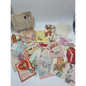 Vintage Greeting Cards Lot of 20 w/ Envelopes Stamps Used Signed Ephemera Art